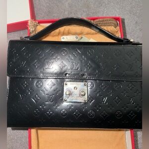 Louis Vuitton Black Embossed Leather Bag